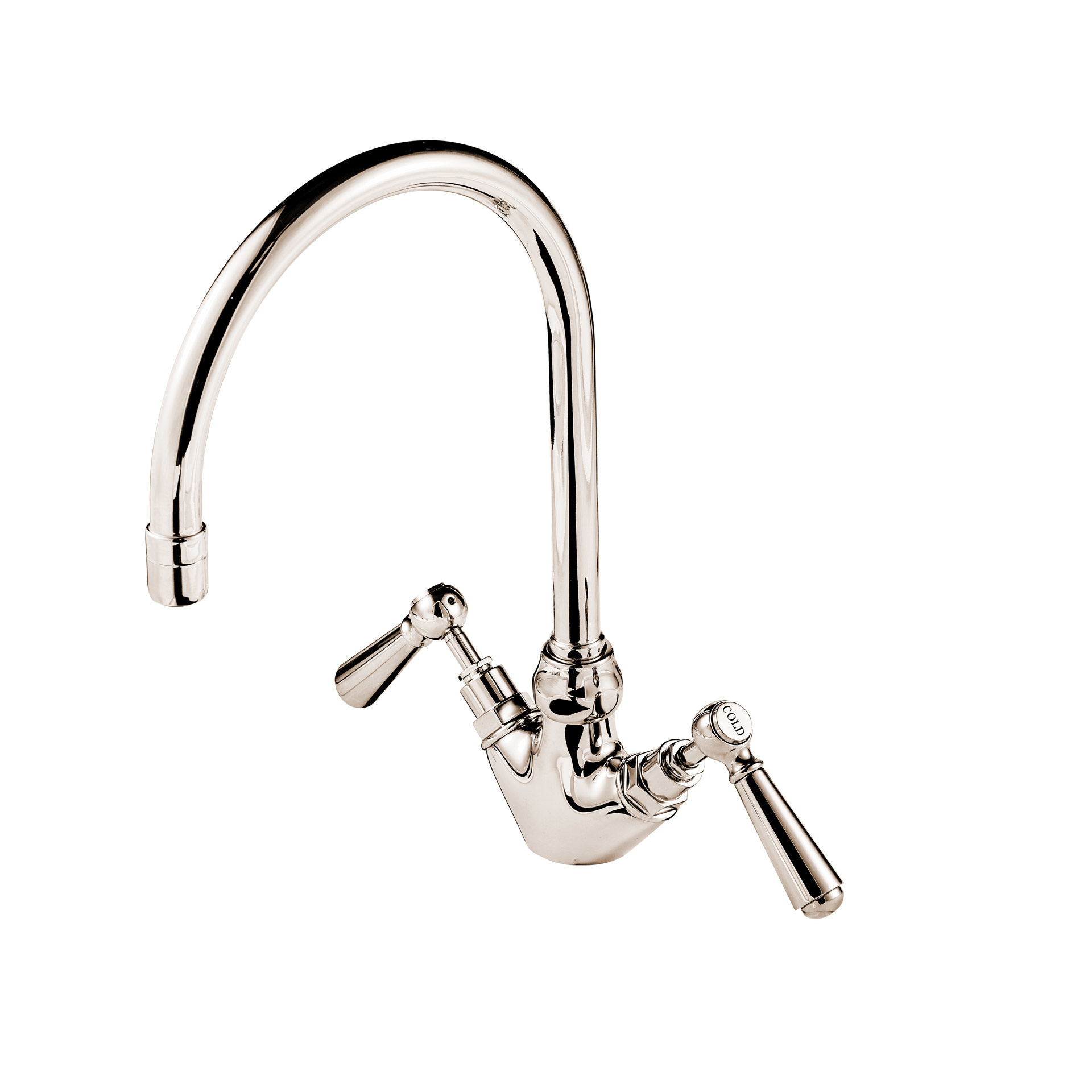 Deck mounted kitchen taps mixer with single hole with metal levers